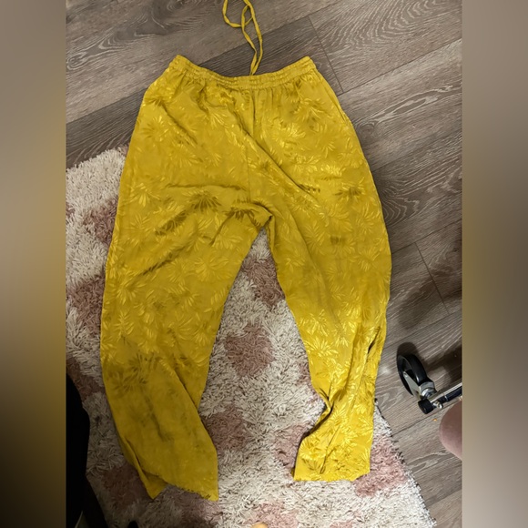 XiRENA Yellow Silk  Pants - Picture 5 of 6